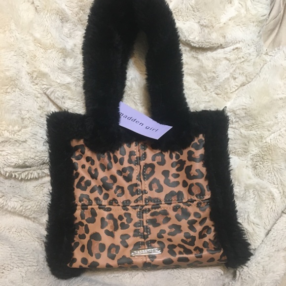 Madden girl faux fur leopard print tote - Picture 8 of 8